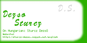 dezso sturcz business card